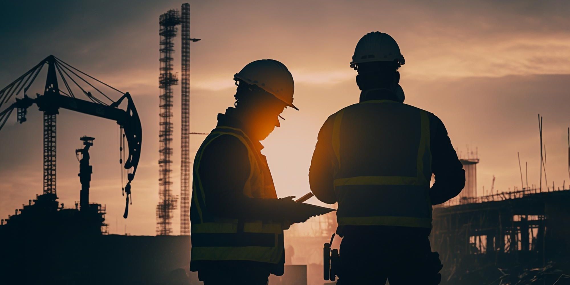 two constructions workers on a job site